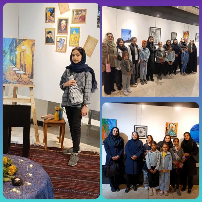 بازدید از نمایشگاه نقاشی دانش‌آموز باران به‌نژاد ۱۴۰۳